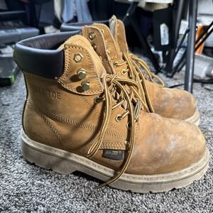AdTec Mens Nubuck Leather Sz 8.5 W Steel Toe Work Boot Oil Resistant model 1982